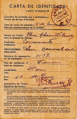 Portuguese identity card of Henri WILENSKY
