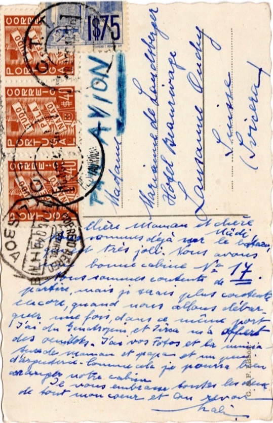 Postcard from Lisbon, August 1940 (1)